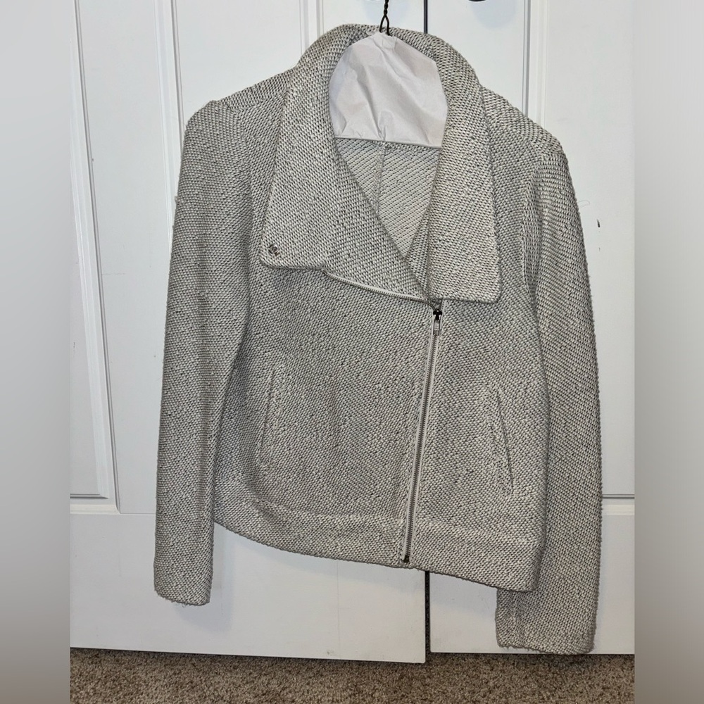 LOFT Cozy White Motorcycle Coat